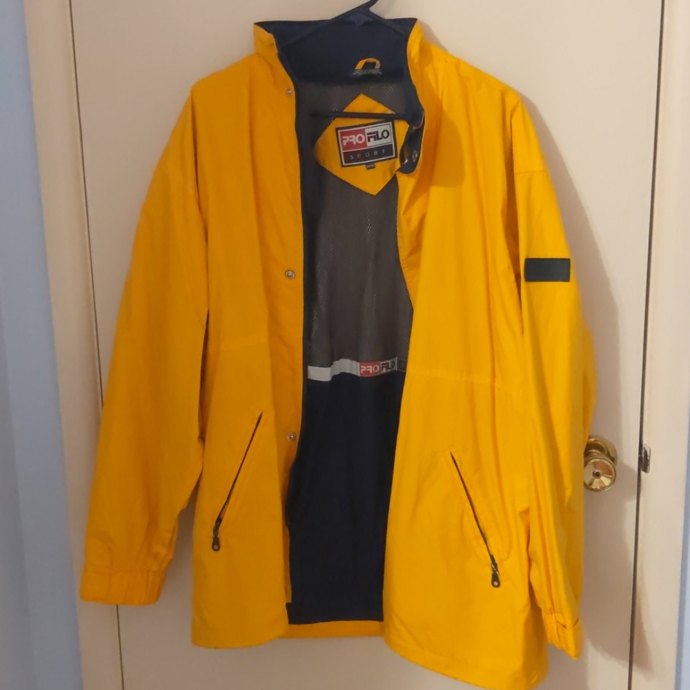 Yellow rain jacket